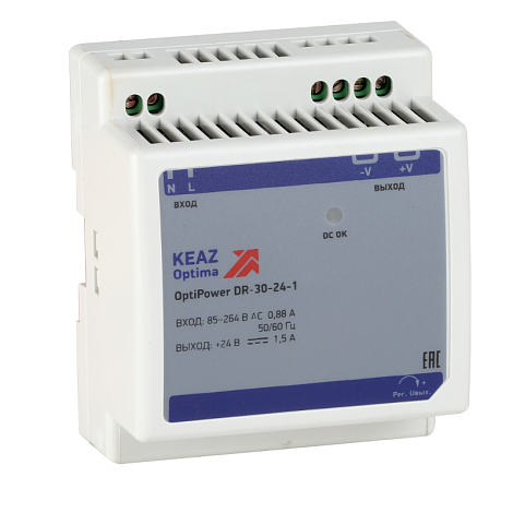 Блок питания OptiPower DR-30-24-1 | 284544 | КЭАЗ