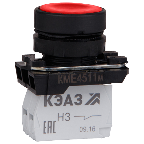 Кнопка КМЕ4522м-красный-2но+2нз-цилиндр-IP54 | 293182 | КЭАЗ