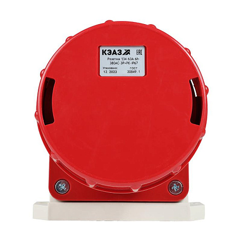 Розетка 134-63А-6h-380AC-3P+PE-IP67 | 241220 | КЭАЗ