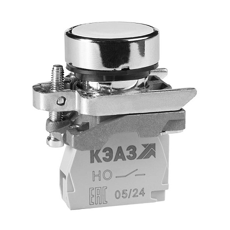Кнопка КМЕ4511мС-белый-1но+1нз-цилиндр-IP54 | 354454 | КЭАЗ