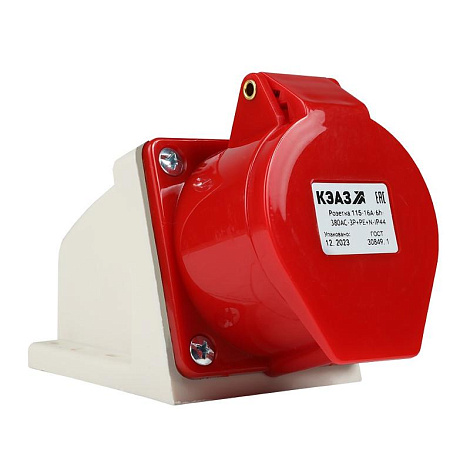 Розетка 115-16А-6h-380AC-3P+PE+N-IP44 | 222755 | КЭАЗ