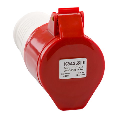 Розетка 215-16А-6h-380AC-3P+PE+N-IP44 | 222751 | КЭАЗ