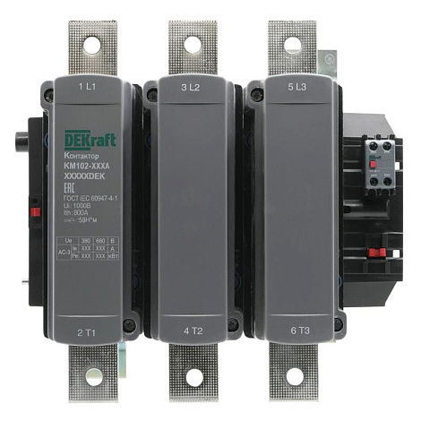 Контактор 800А 110В_АС АС3_ АС4 1НО+1НЗ КМ-102 | 21957DEK | DEKraft