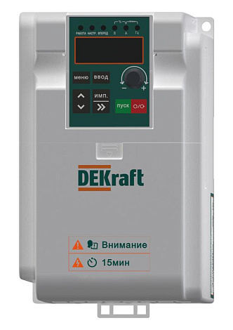 Преобразователь частоты DEKV060-3.7/5.5кВт 3 фазы 380В с торм. модулем | DEKV060G3R7P5R5T4B | DEKraft