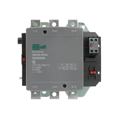Контактор 400А 110В_АС АС3_ АС4 1НО+1НЗ КМ-102 | 21966DEK | DEKraft