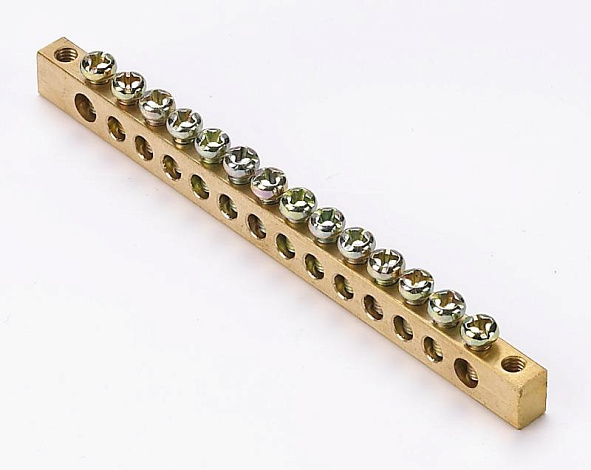 Шина нулевая 14 групп/крепеж по краям, сеч. 6x9 | 32004DEK | DEKraft