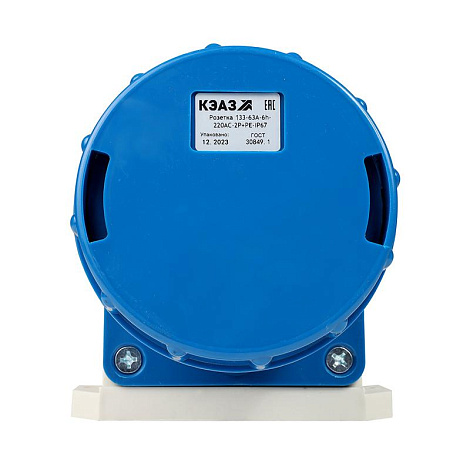 Розетка 133-63А-6h-220AC-2P+PE-IP67 | 241219 | КЭАЗ