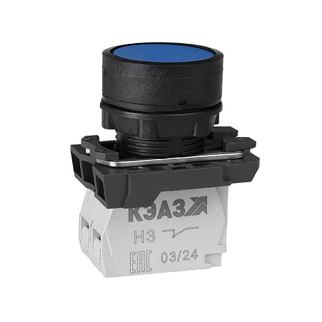 Кнопка КМЕ4120м-синий-2но+0нз-цилиндр-IP40 | 354355 | КЭАЗ