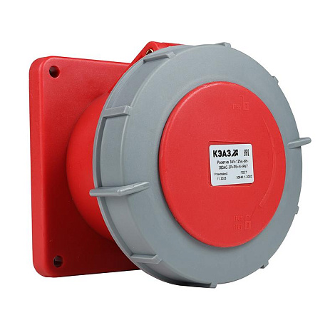Розетка 345-125А-6h-380AC-3P+PE+N-IP67| 309435 | КЭАЗ