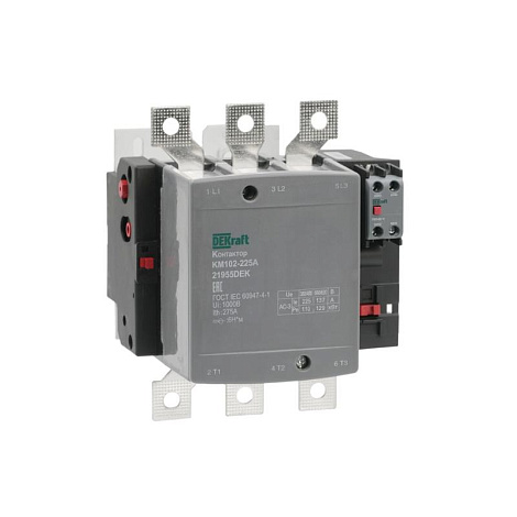 Контактор 225А 220В_АС АС3_ АС4 1НО+1НЗ КМ-102 | 21955DEK | DEKraft