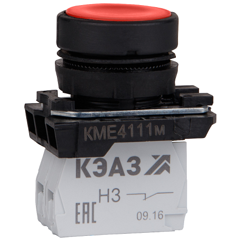 Кнопка КМЕ4122м-красный-2но+2нз-цилиндр-IP40 | 354342 | КЭАЗ