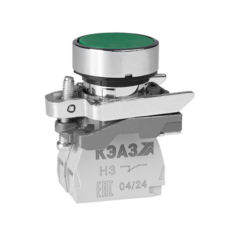 Кнопка КМЕ4210мС-зелёный-1но+0нз-цилиндр-IP65| 284295 | КЭАЗ
