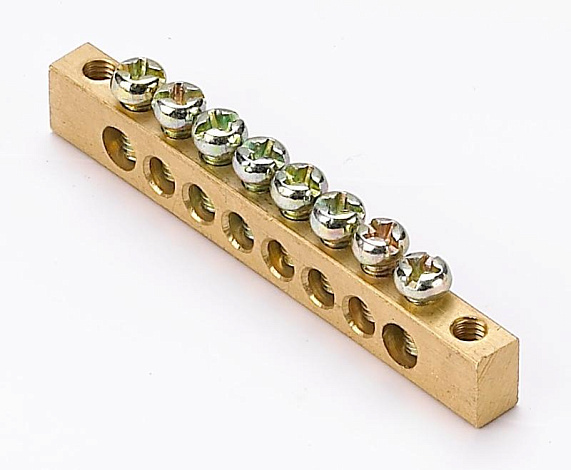 Шина нулевая 8 групп/крепеж по краям, сеч. 6x9 м | 32002DEK | DEKraft