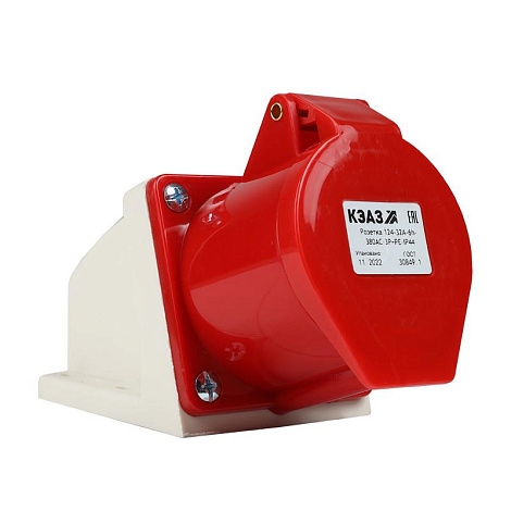 Розетка 124-32А-6h-380AC-3P+PE-IP44 | 222756 | КЭАЗ