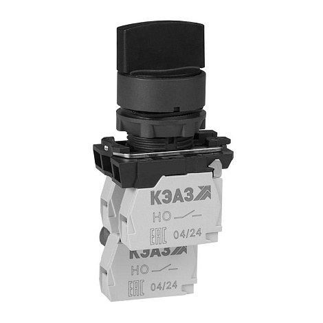 Переключатель КПЕ1631Р-черный-3но+1нз-ручка-фикс-2поз-IP655 | 274307 | КЭАЗ