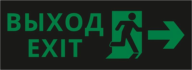 Пиктограмма ДСО-101-IP20 "Выход - вправо черный фон" | 62257DEK | DEKraft