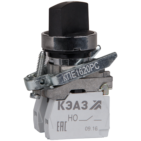 Переключатель КПЕ2120РС-черный-2но+0нз-ручка-фикс-3поз-IP40 | 354472 | КЭАЗ