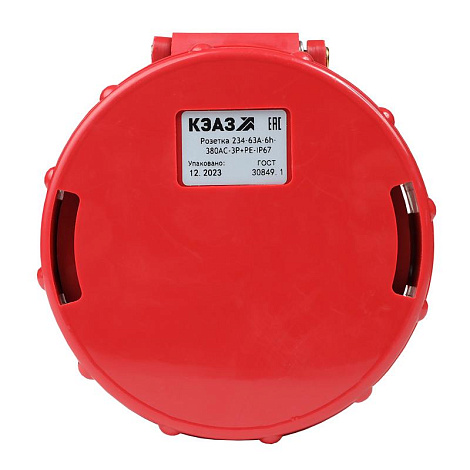Розетка 234-63А-6h-380AC-3P+PE-IP67 | 222763 | КЭАЗ