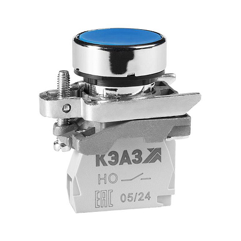 Кнопка КМЕ4520мС-синий-2но+0нз-цилиндр-IP54 | 354452 | КЭАЗ