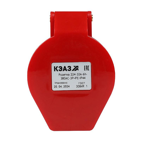 Розетка 224-32А-6h-380AC-3P+PE-IP44 | 222752 | КЭАЗ