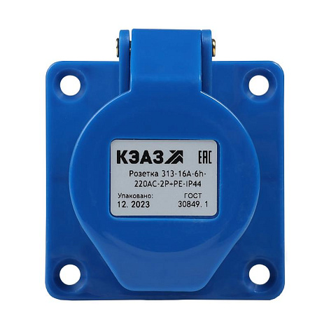 Розетка 313-16А-6h-220AC-2P+PE-IP44 | 229455 | КЭАЗ