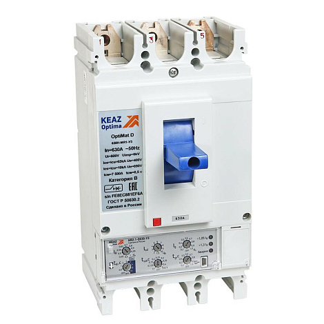 Выключатель автоматический OptiMat D630N-MR2.1-ОМ4-РЕГ| 327480 | КЭАЗ
