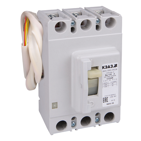 Выключатель автоматический ВА51-35М1-331816-100А-1200-440DC-НР110AC/DC-УХЛ3-КЭАЗ | 358346 | КЭАЗ